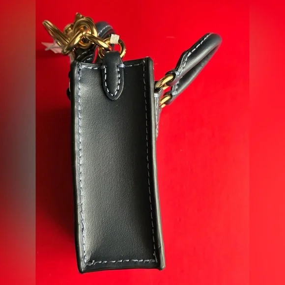 Coach Navy and Burgundy Cherry Print Key Holder - Picture 12 of 15